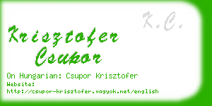 krisztofer csupor business card